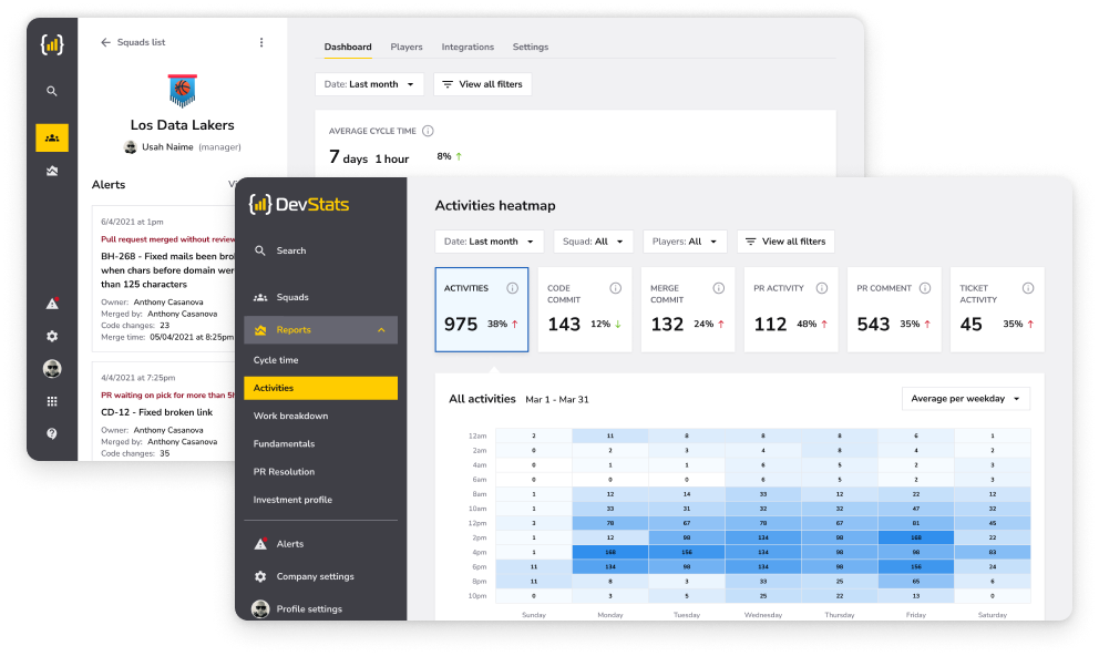DevStats screen example