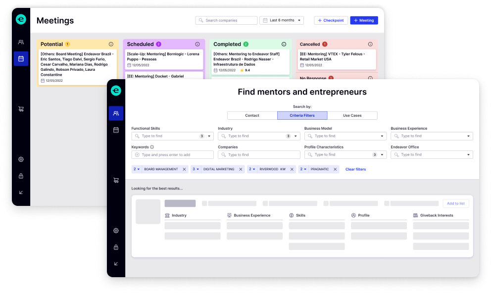 Endeavor screen example